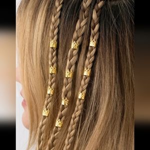 🍉5 for $25* 50 Piece Gold Crown Hair Rings